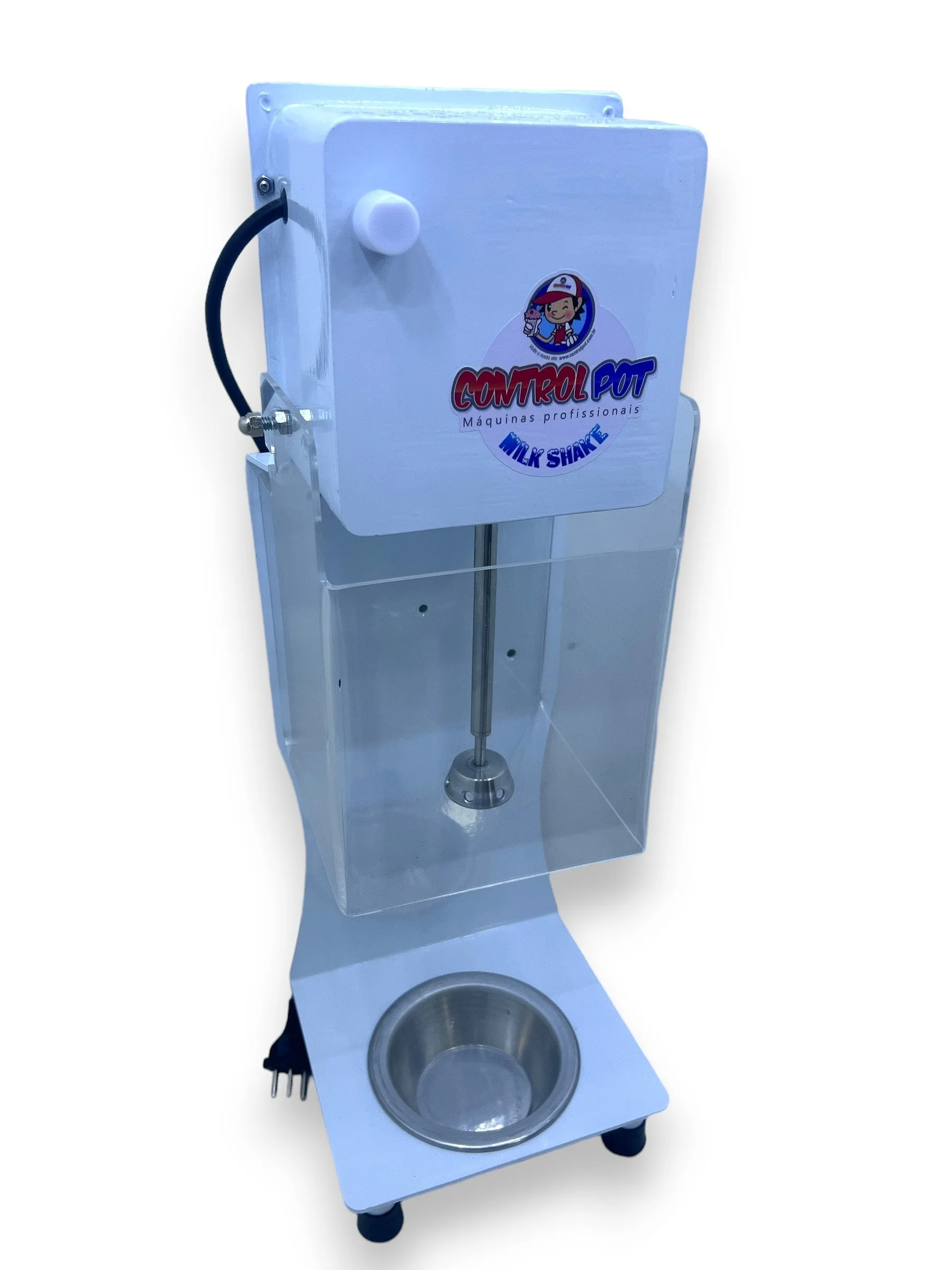 Pattern Interrupt — Máquina de Milk Shake CM 2014 Branca de Parede - 1500 Watts com Suporte Anti-Respingos em Acrílico